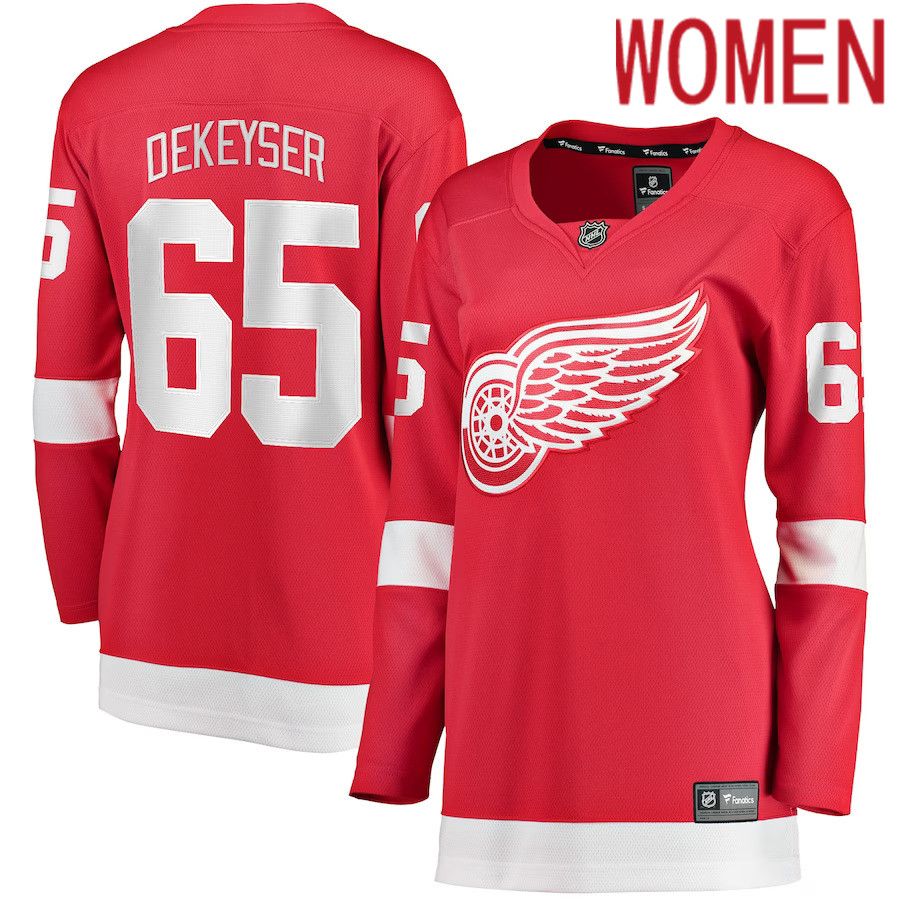 Women Detroit Red Wings #65 Danny Dekeyser Fanatics Branded Red Home Breakaway Player NHL Jersey